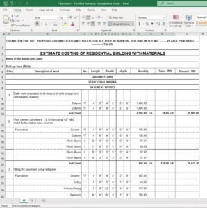 Building Estimation Pre Filled and Empty Format