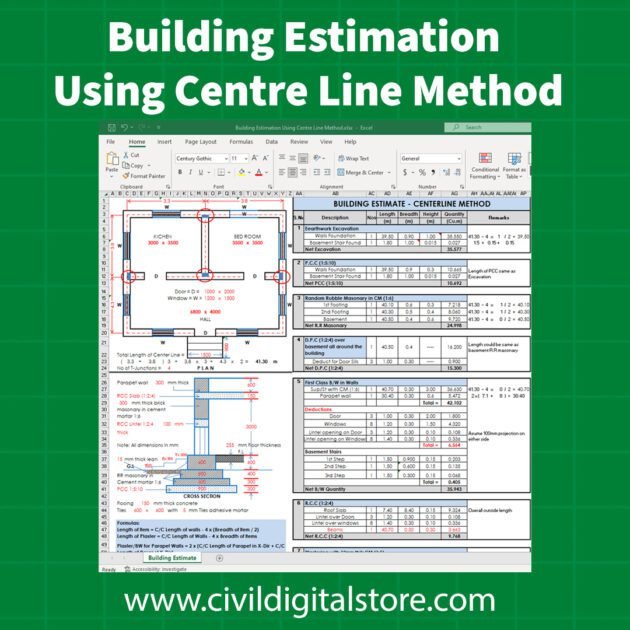 Building Estimation Using Centre Line Method